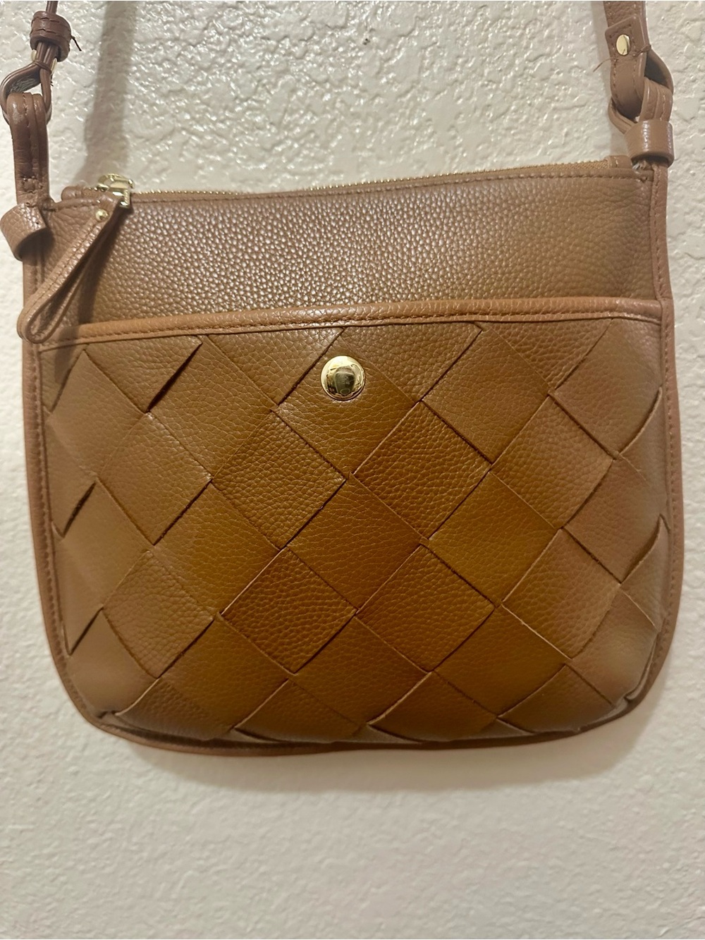 Talbots Woven Crossbody leather Bag in Brown